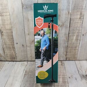 Medical King Folding Cane, Walking Cane with Quad Tip, Foldable & Adjustable